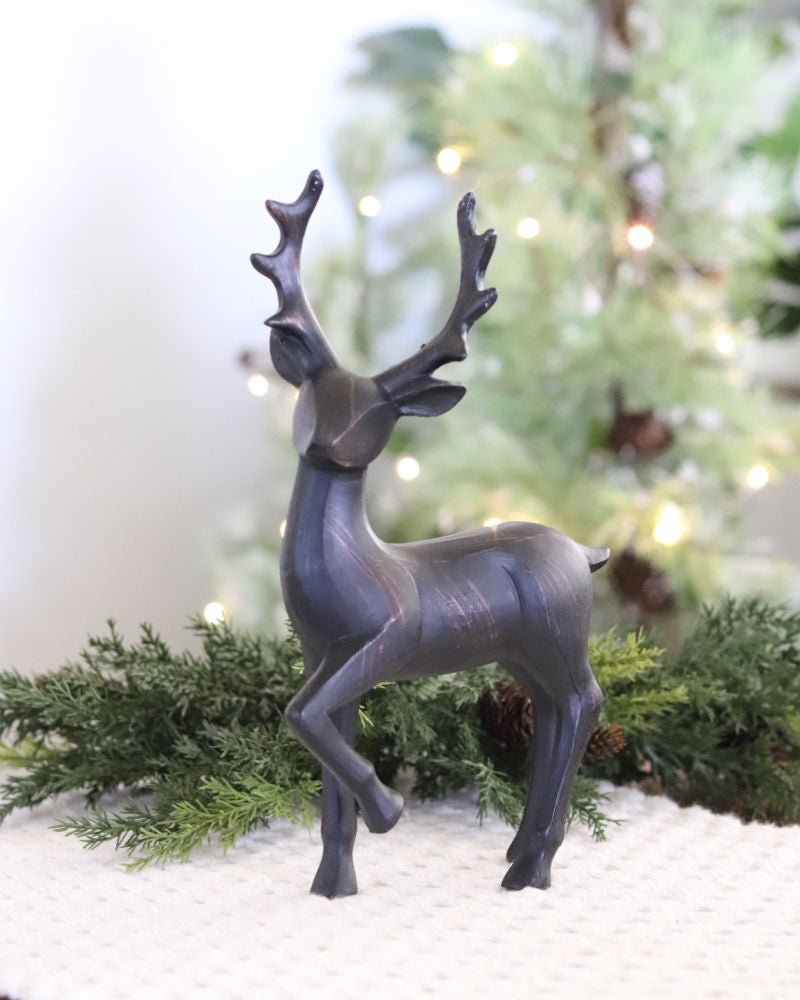 Black Resin Modern Deer