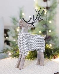 Resin Deer in Cream Sweater