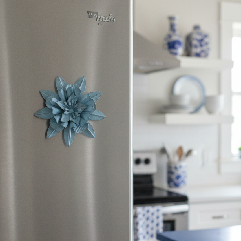 Demin Flower Metal Magnet