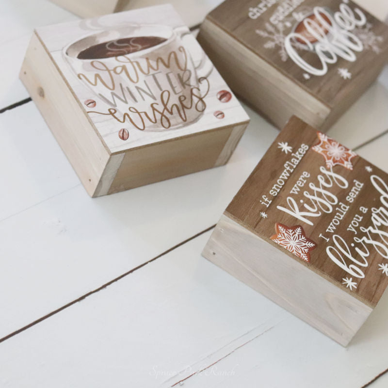 Christmas Winter Desk Blocks