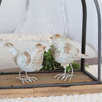 Distressed Green Resin Standing Bird