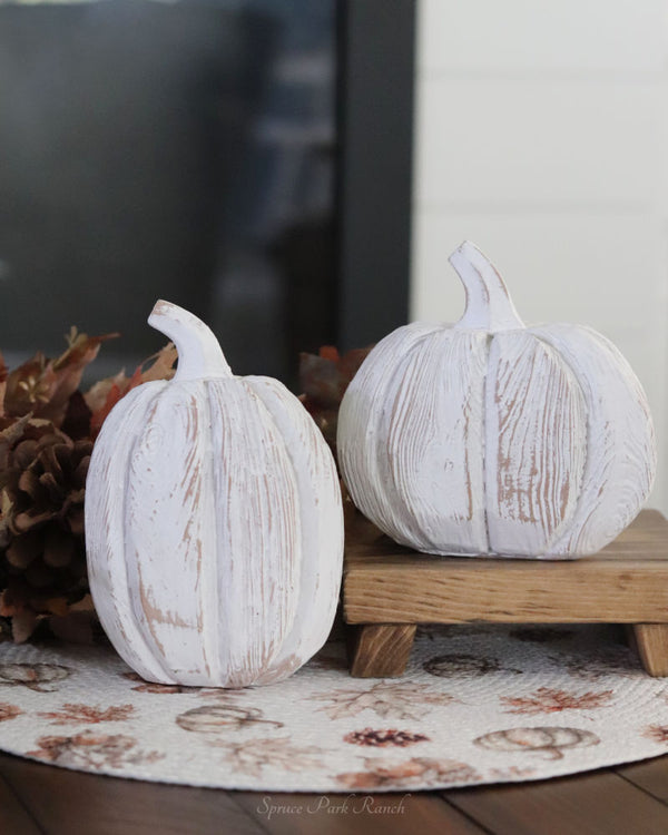Distressed White Pumpkin