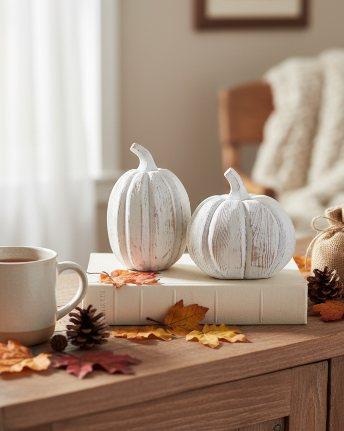 Distressed White Pumpkin