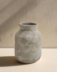 Greige Wash Terracotta Distressed Vase