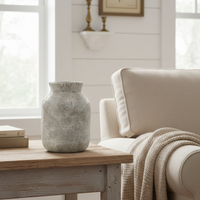 Greige Wash Terracotta Distressed Vase