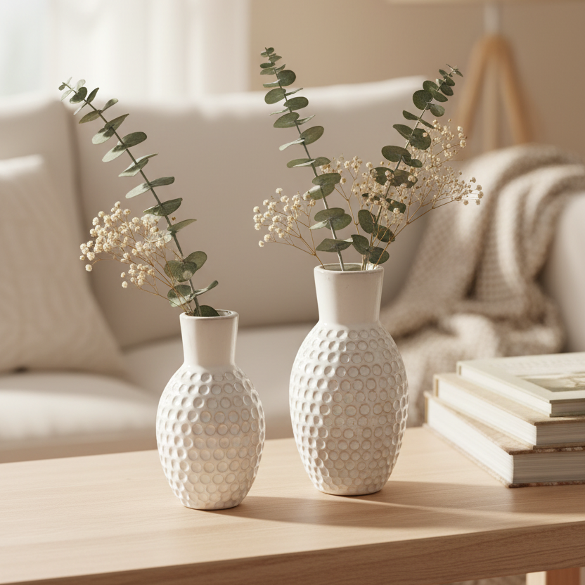 White Divot Vase
