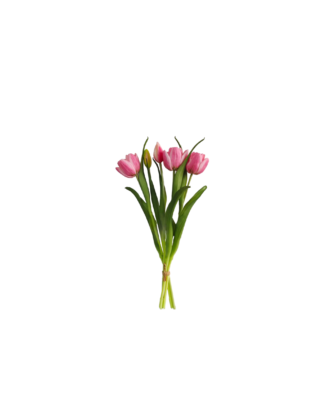 Double Late Tulip Bundle Pink Real Touch 16.5"