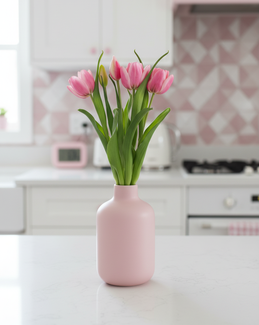 Double Late Tulip Bundle Pink Real Touch 16.5"