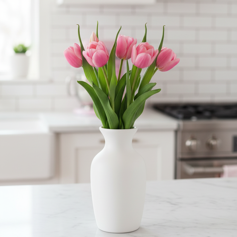 Double Late Tulip Bundle Pink Real Touch 16.5"