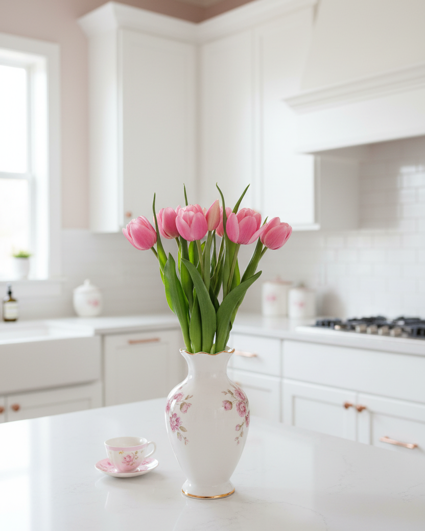 Double Late Tulip Bundle Pink Real Touch 16.5"