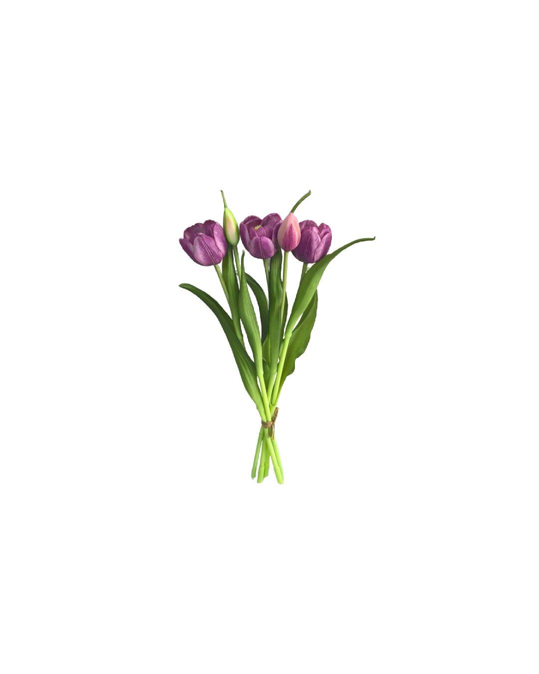 Double Late Tulip Bundle Light Plum Real Touch 16.5"