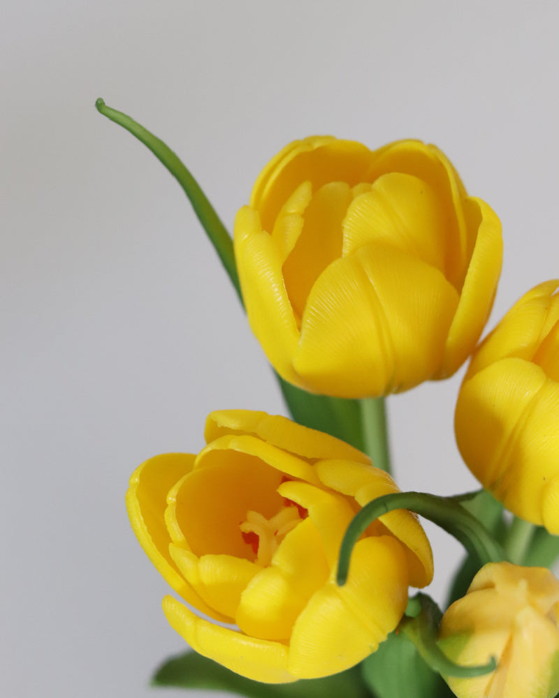 Double Late Tulip Bundle Yellow Real Touch 16.5"