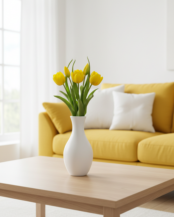 Double Late Tulip Bundle Yellow Real Touch 16.5"