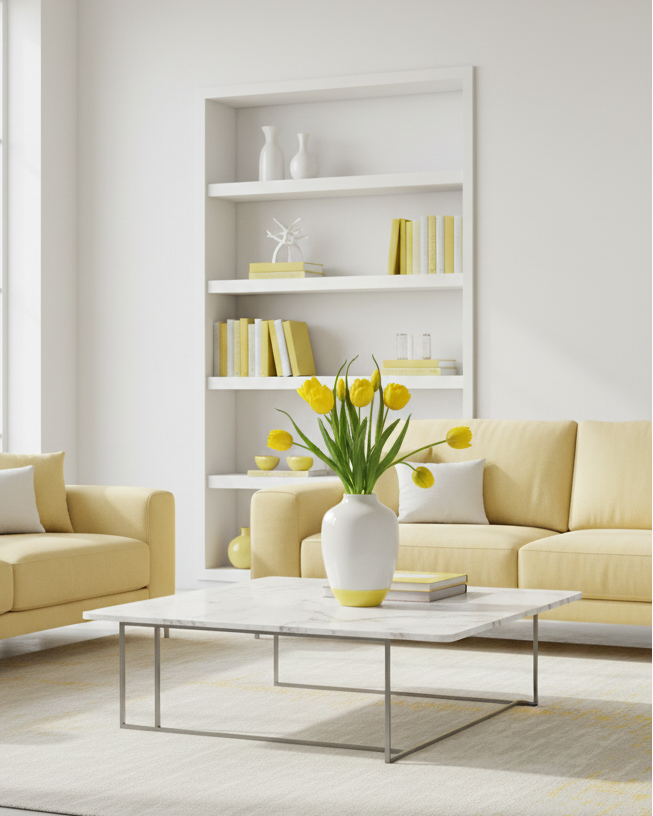 Double Late Tulip Bundle Yellow Real Touch 16.5"