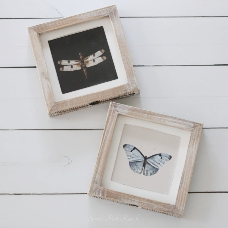 Reversible Dragonfly and Butterfly Wood Sign