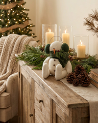 Earmuff Snowman With Green Snowflake Scarf