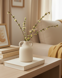 Ecru Loxton Ceramic Textured Vase with Handles