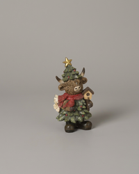 Holiday Highland Cow in Evergreen Dress