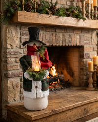 Extra Tall Snowman With Light Up Lantern 29"