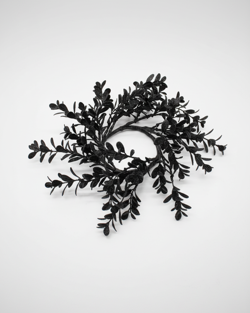 Black Glitter Candle Ring