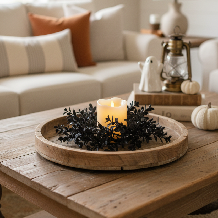 Black Glitter Candle Ring