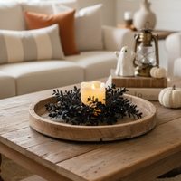 Black Glitter Candle Ring