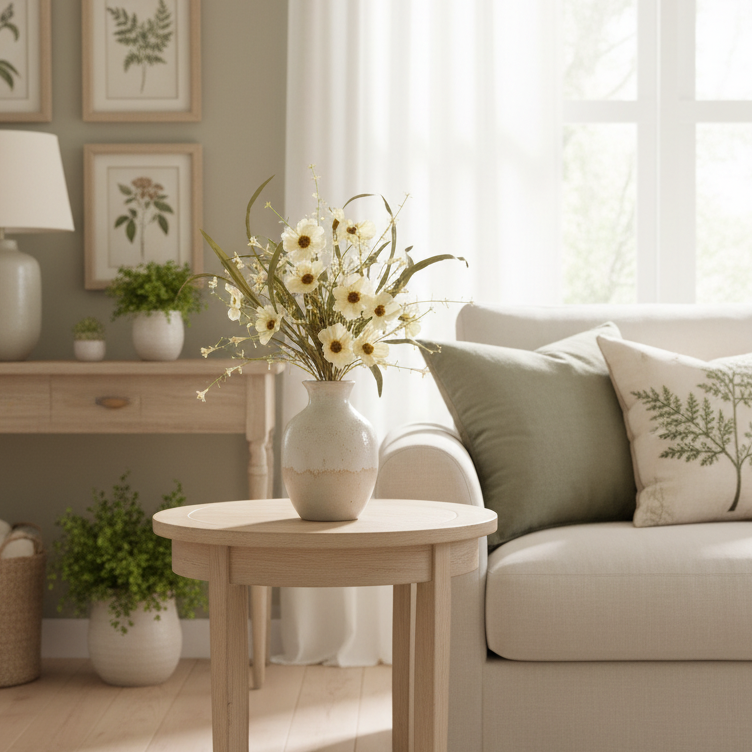 Cream Pansy Pick 19"L