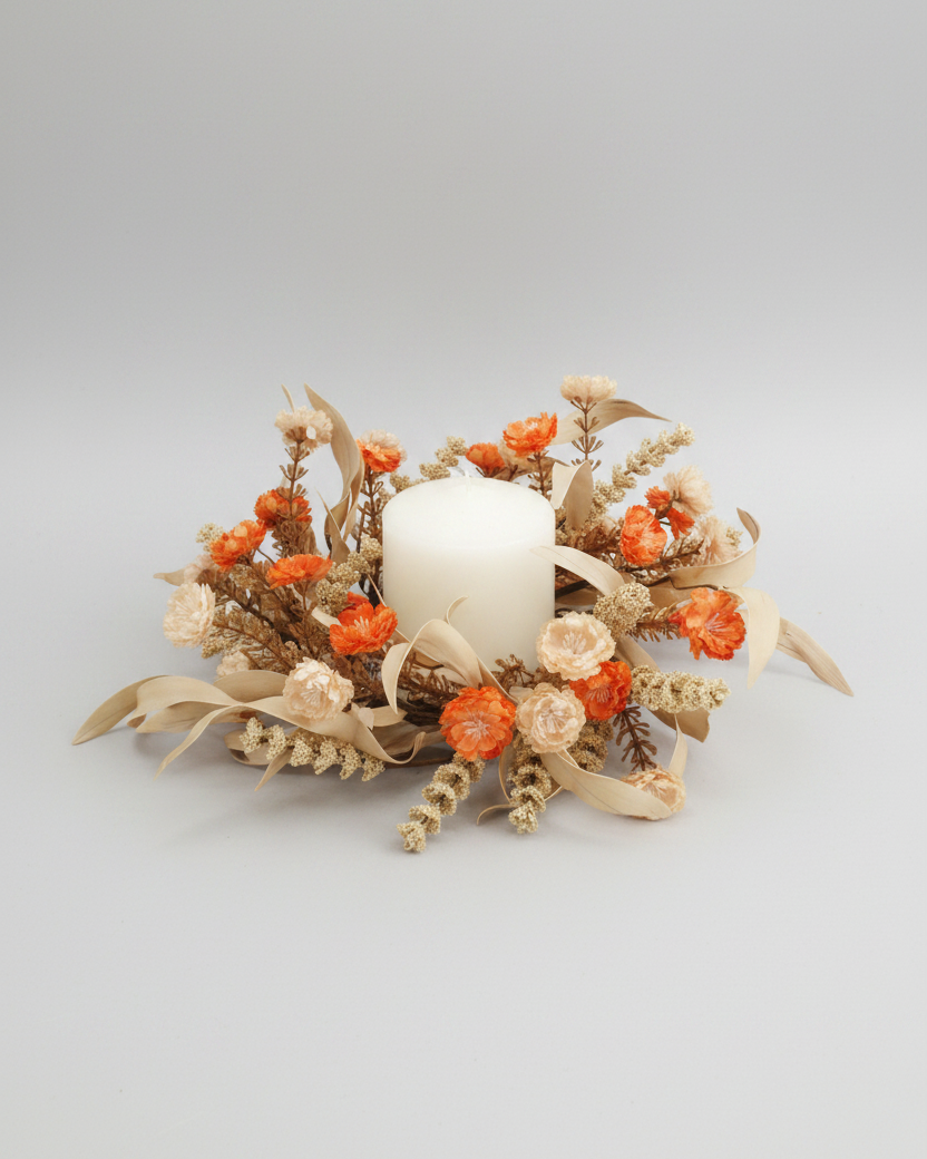 Natural and Orange Carnation Greenery Collection