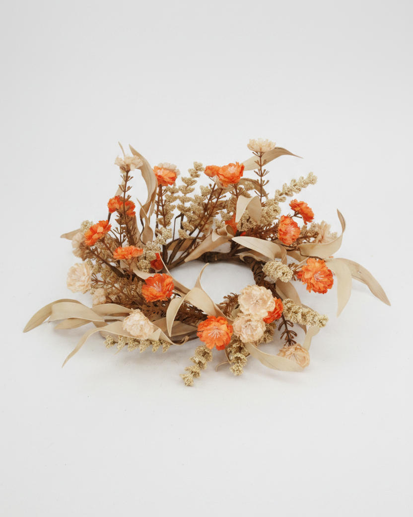 Natural and Orange Carnation Greenery Collection