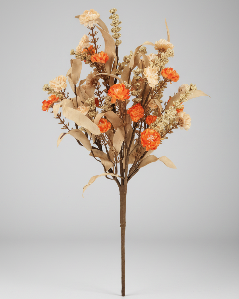 Natural and Orange Carnation Greenery Collection