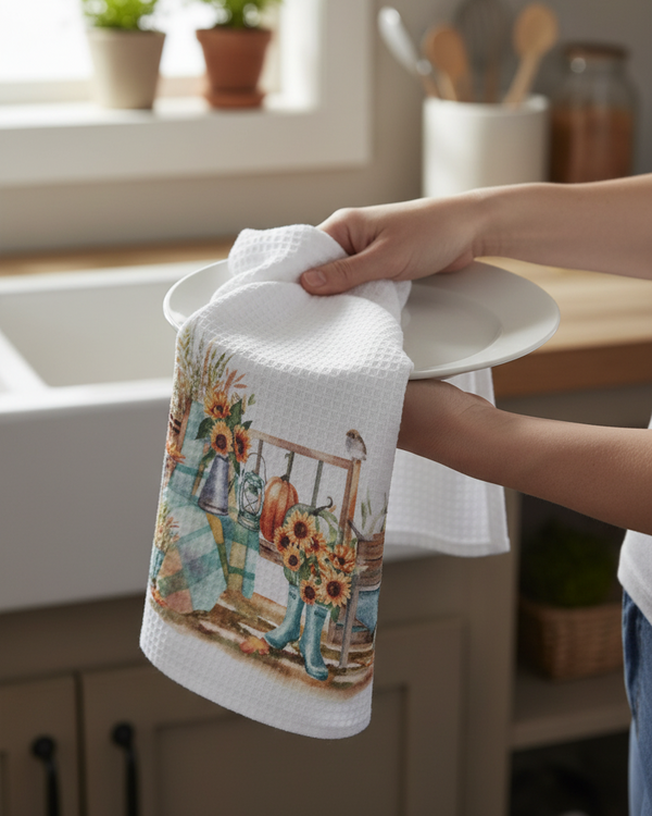 Pumpkin Patch Tea Towel - Farmhouse Porch