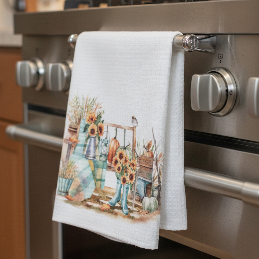 Pumpkin Patch Tea Towel - Farmhouse Porch