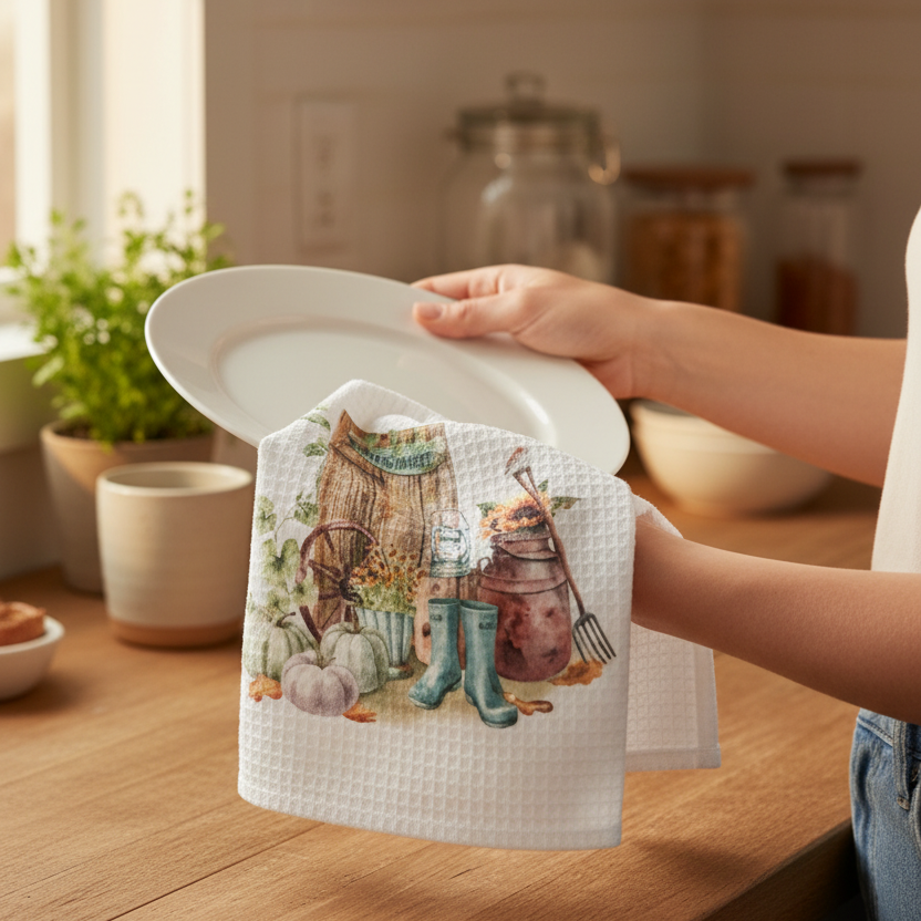 Pumpkin Patch Tea Towel - Farmer's Market