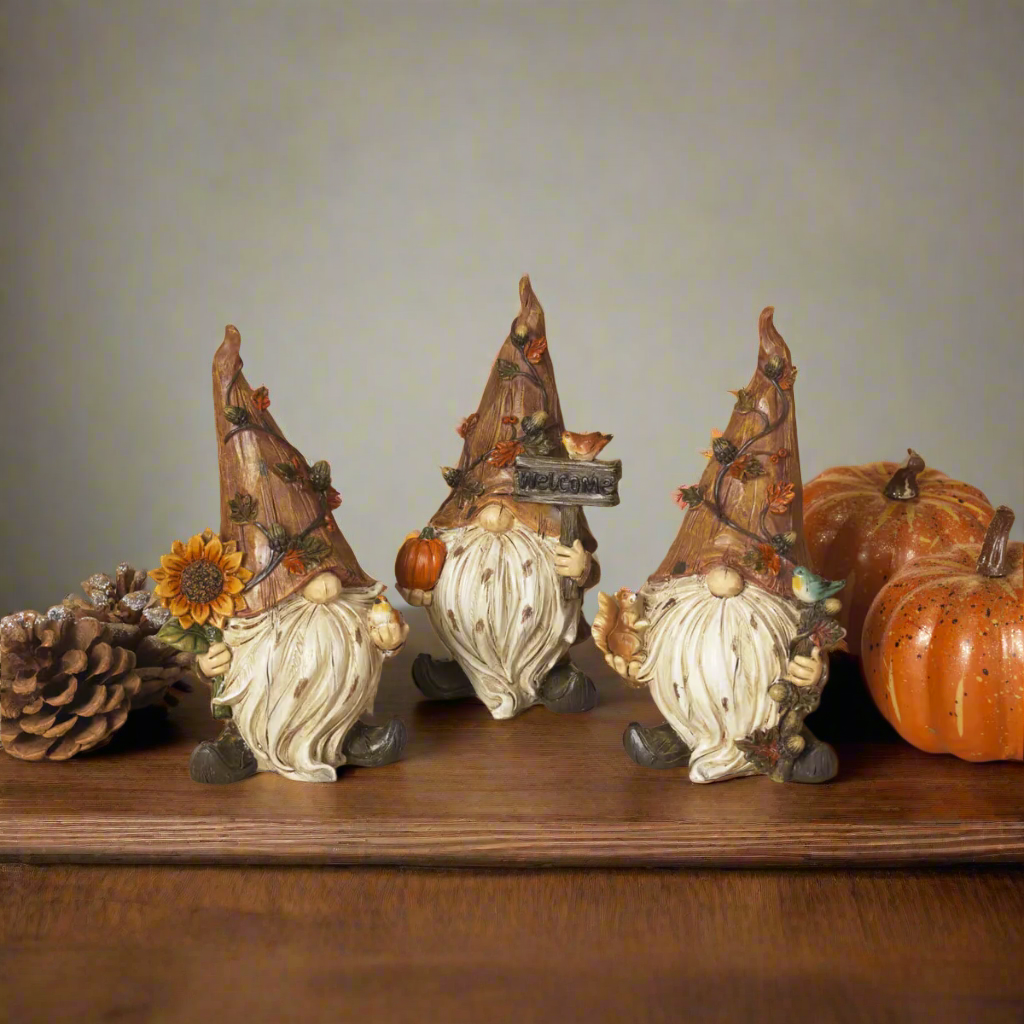 Rustic Harvest Gnome With Tree Trunk Hat