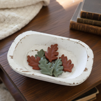 Orange and Green Resin Oak Leaves Set of 6