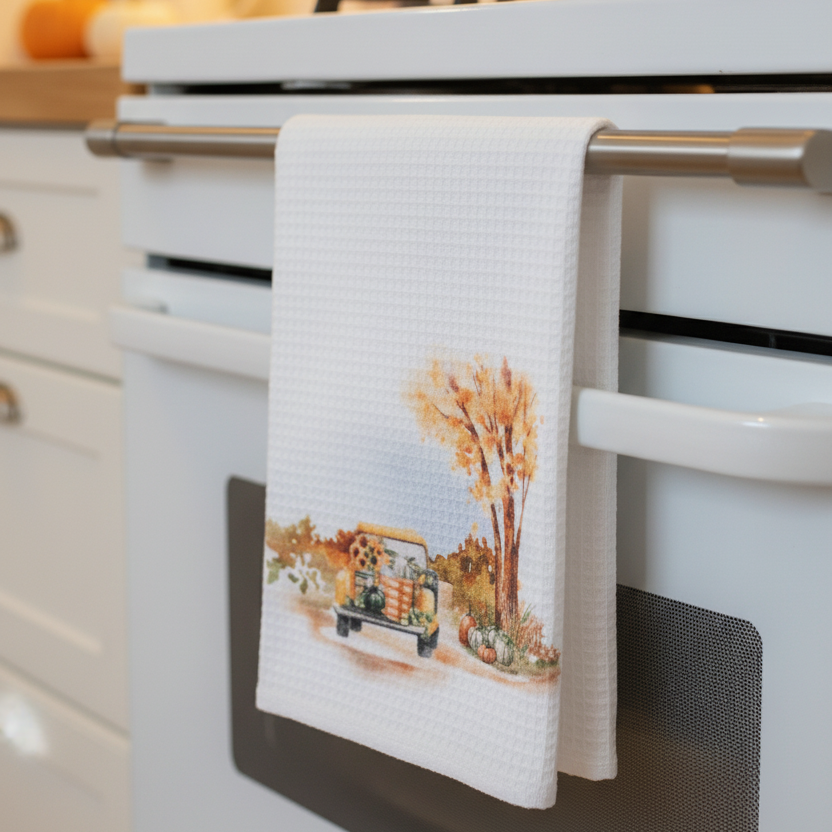 Pumpkin Patch Tea Towel - Autumn Truck