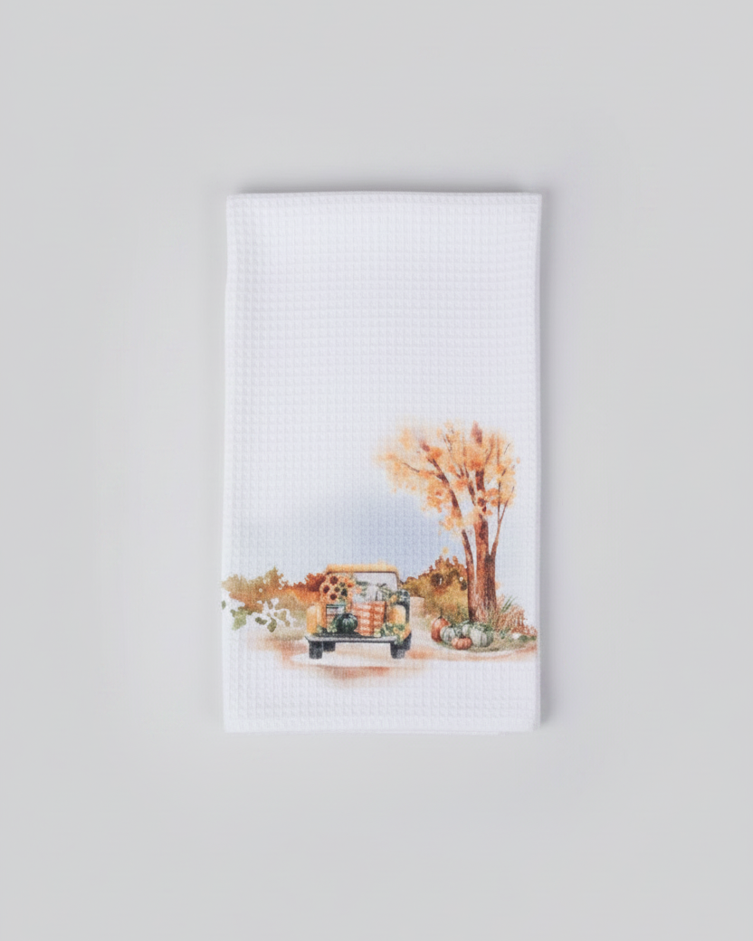 Pumpkin Patch Tea Towel - Autumn Truck