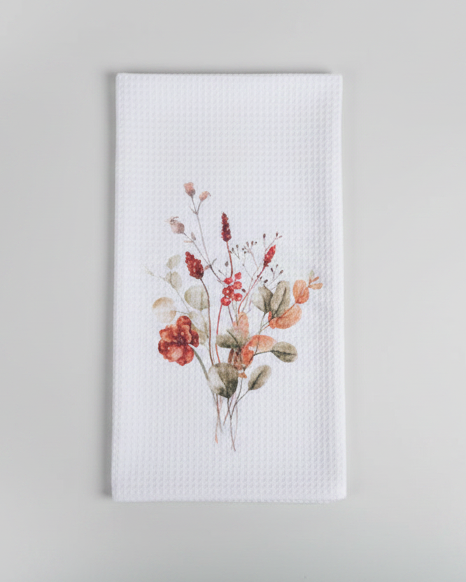 Spicy Floral Tea Towel - Sprigs & Eucalyptus