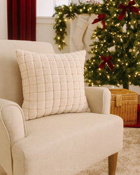 Faux Fur Beige Throw Pillow