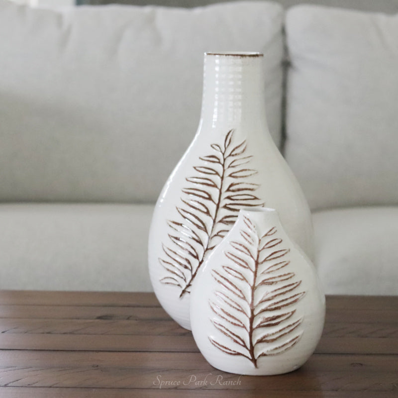 Fern Speckled Ceramic Vase