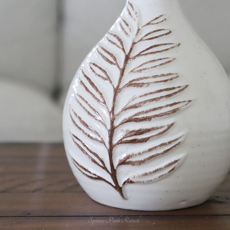 Fern Speckled Ceramic Vase