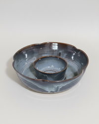 Flower Chip'N Dip Bowl Midnight Blue