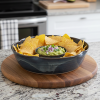 Flower Chip'N Dip Bowl Midnight Blue