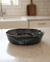 Flower Chip'N Dip Bowl Midnight Blue