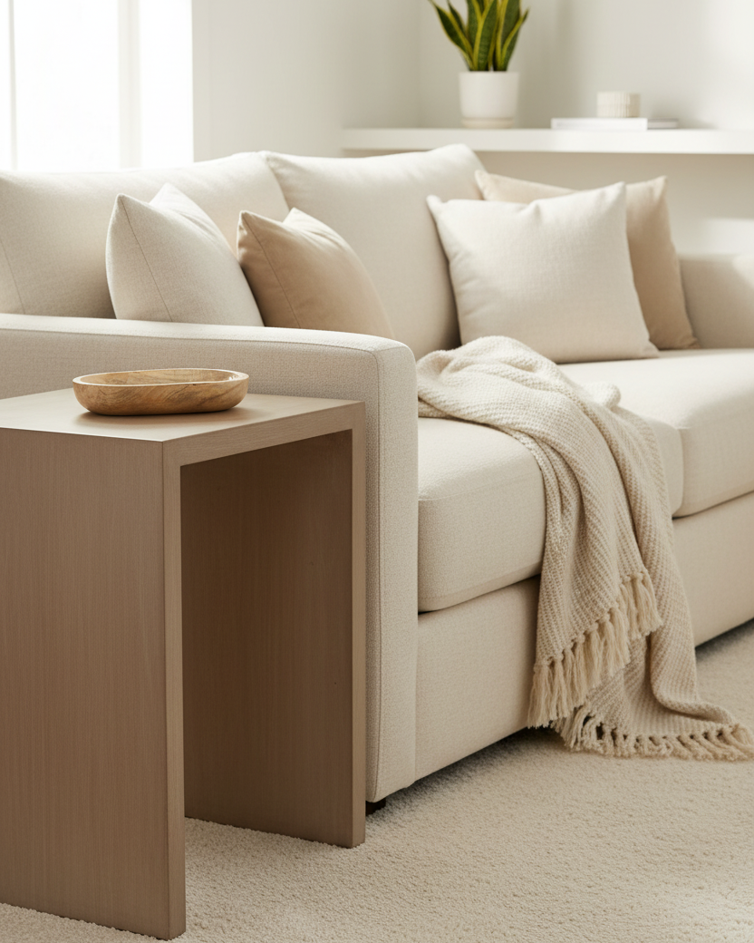 Flower Carved Wood Oval Bowl