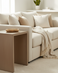 Flower Carved Wood Oval Bowl