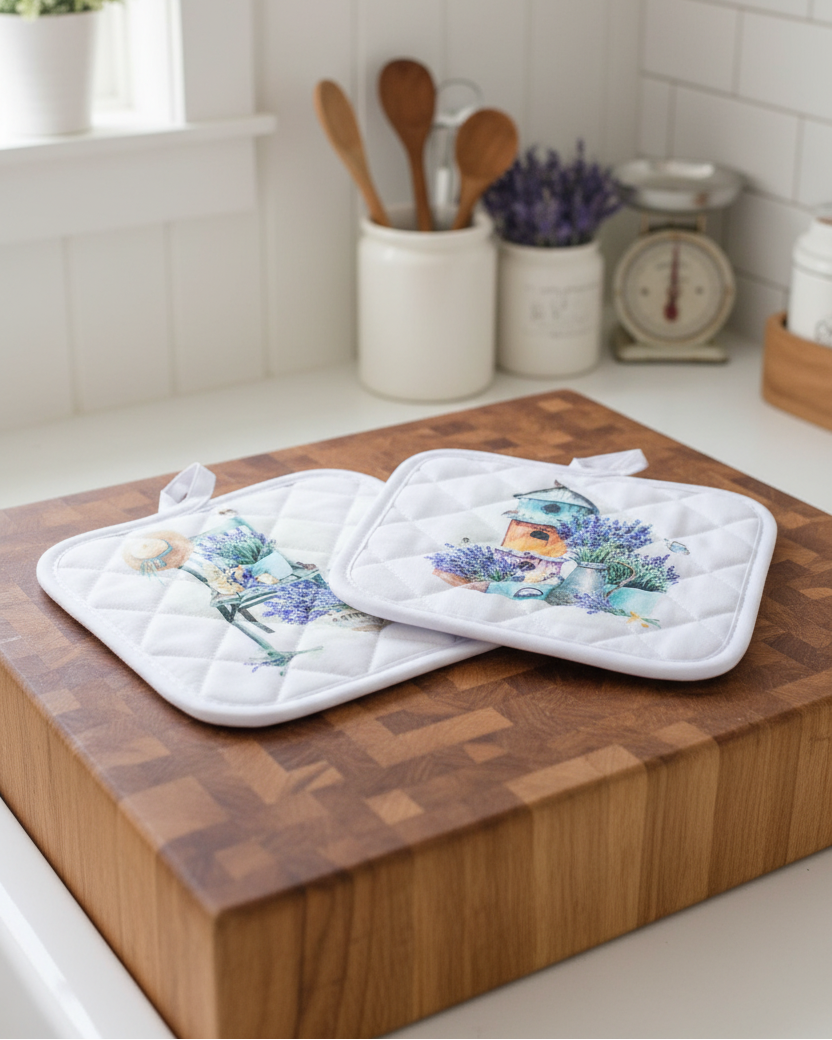 French Lavender Pot Holders Set of 2