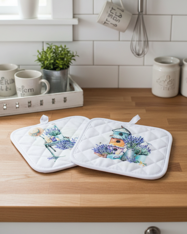 French Lavender Pot Holders Set of 2
