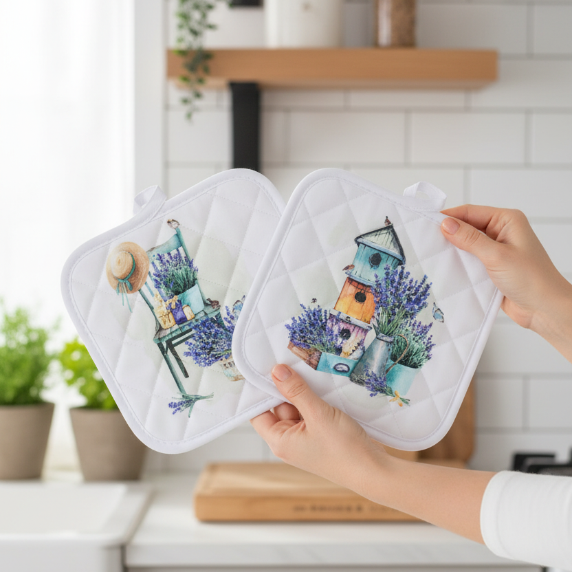 French Lavender Pot Holders Set of 2