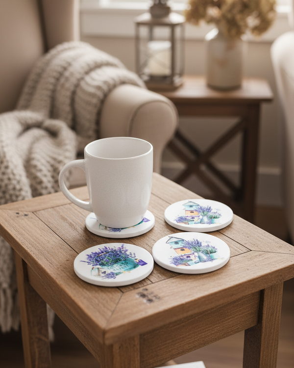 French Lavender Coasters Set of 4